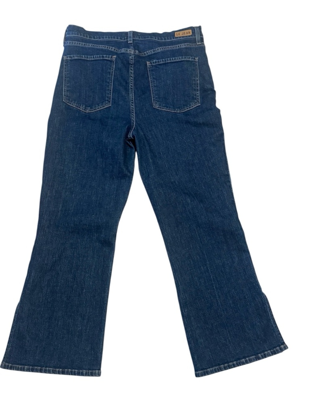 Le Jean Stella Flare high-Rise Blue Jeans with side Hem Slit Sz 32 - Picture 6 of 6